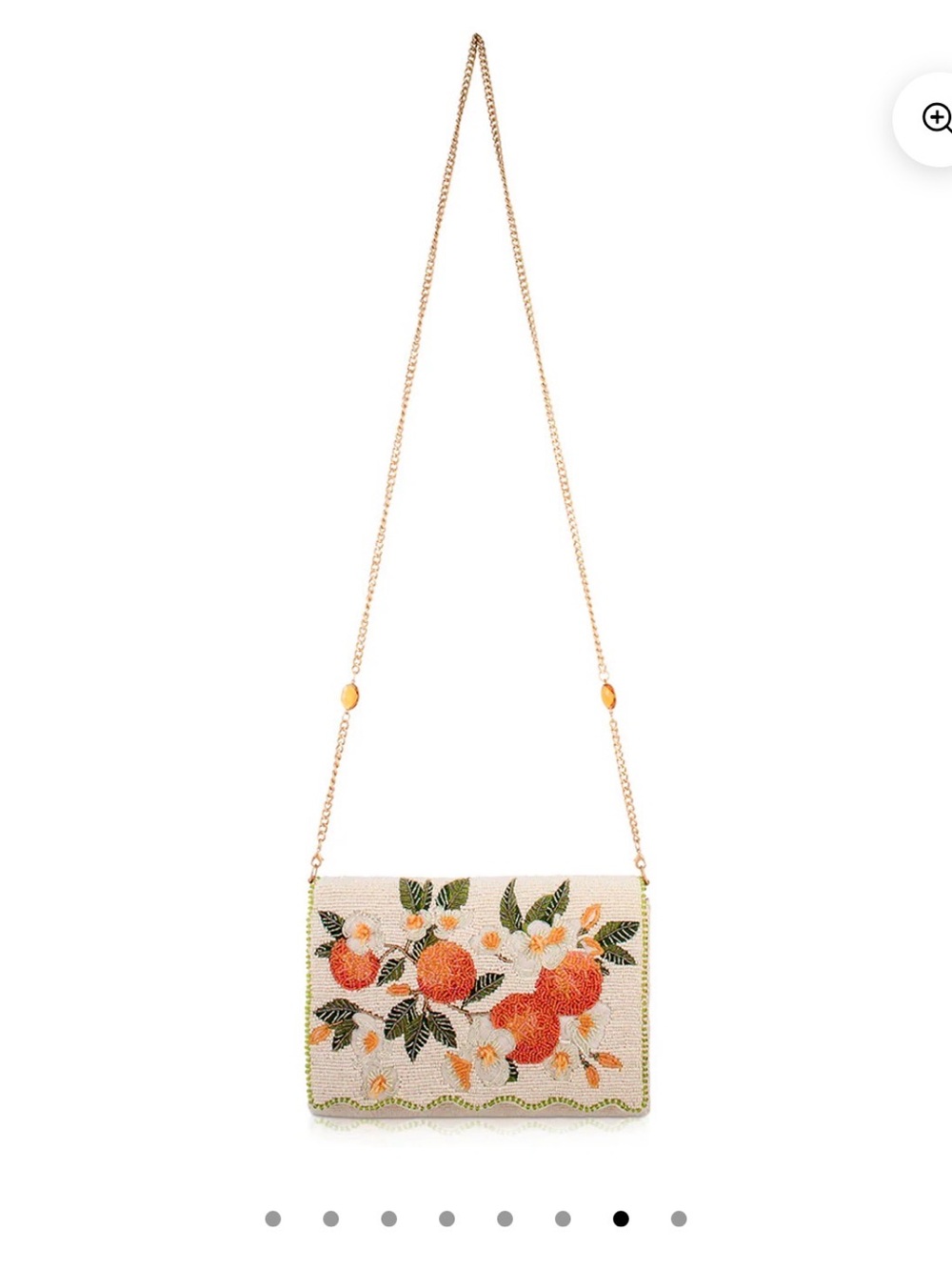 Mary Frances White Crossbody Clutch with Orange Floral Embroidery - Picture 5 of 7